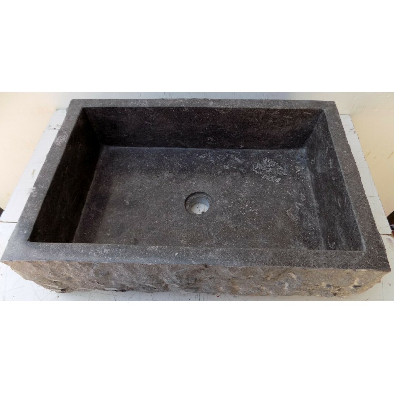 Lavandino In Marmo Grigio 53x40x15 Cm - Lavabo Moderno Per Bagno, Fatto A Mano - Foto 10